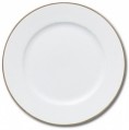White plate with gold rim